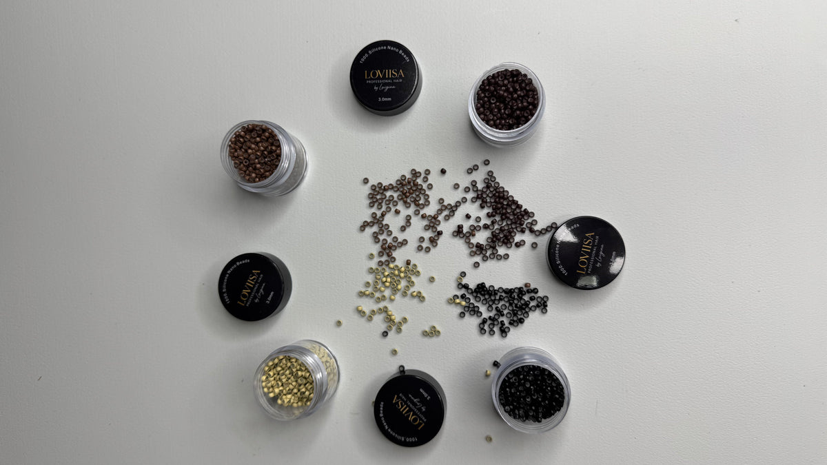 3MM Micro Beads for Hair Extensions — Black, Brown, Light Brown and Blonde