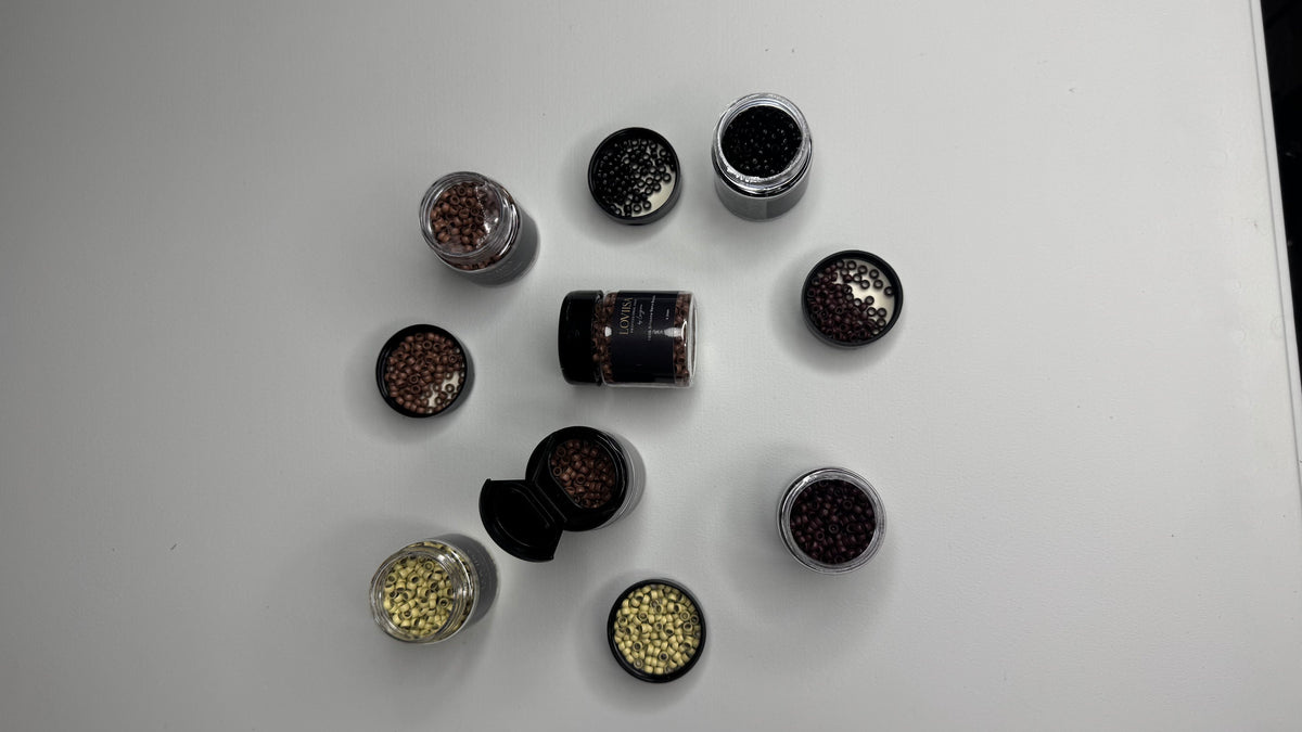 4MM Micro Beads for Hair Extensions — Black, Brown, Light Brown and Blonde