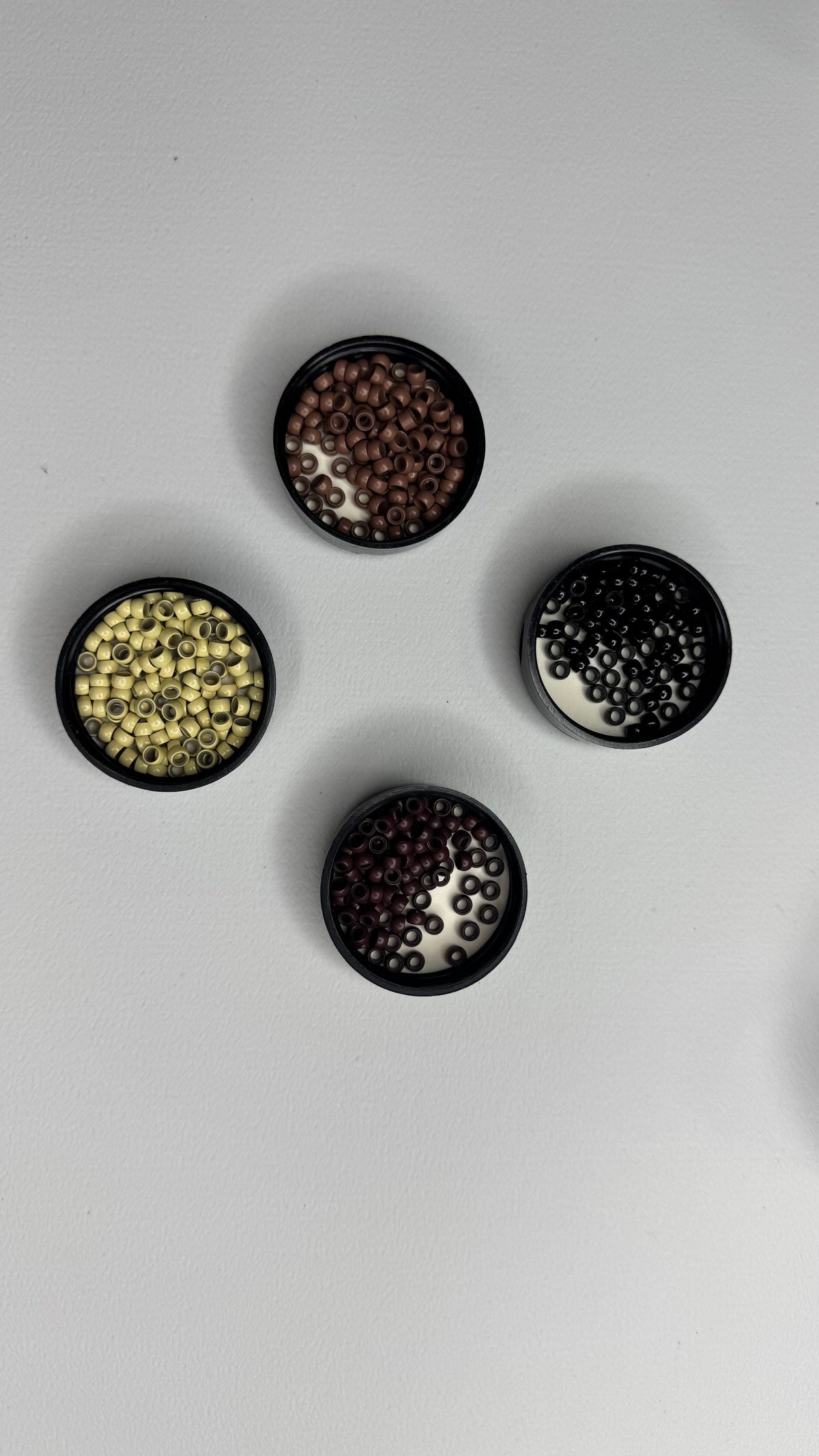 4MM Micro Beads for Hair Extensions — beads in jars