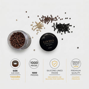 4MM Micro Beads for Hair Extensions — 4.0mm beads in jar